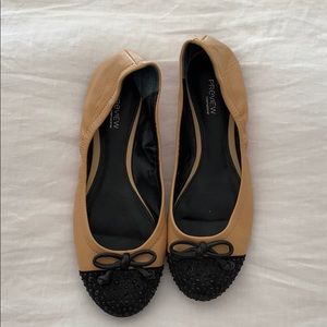 Cap toe ballet flats